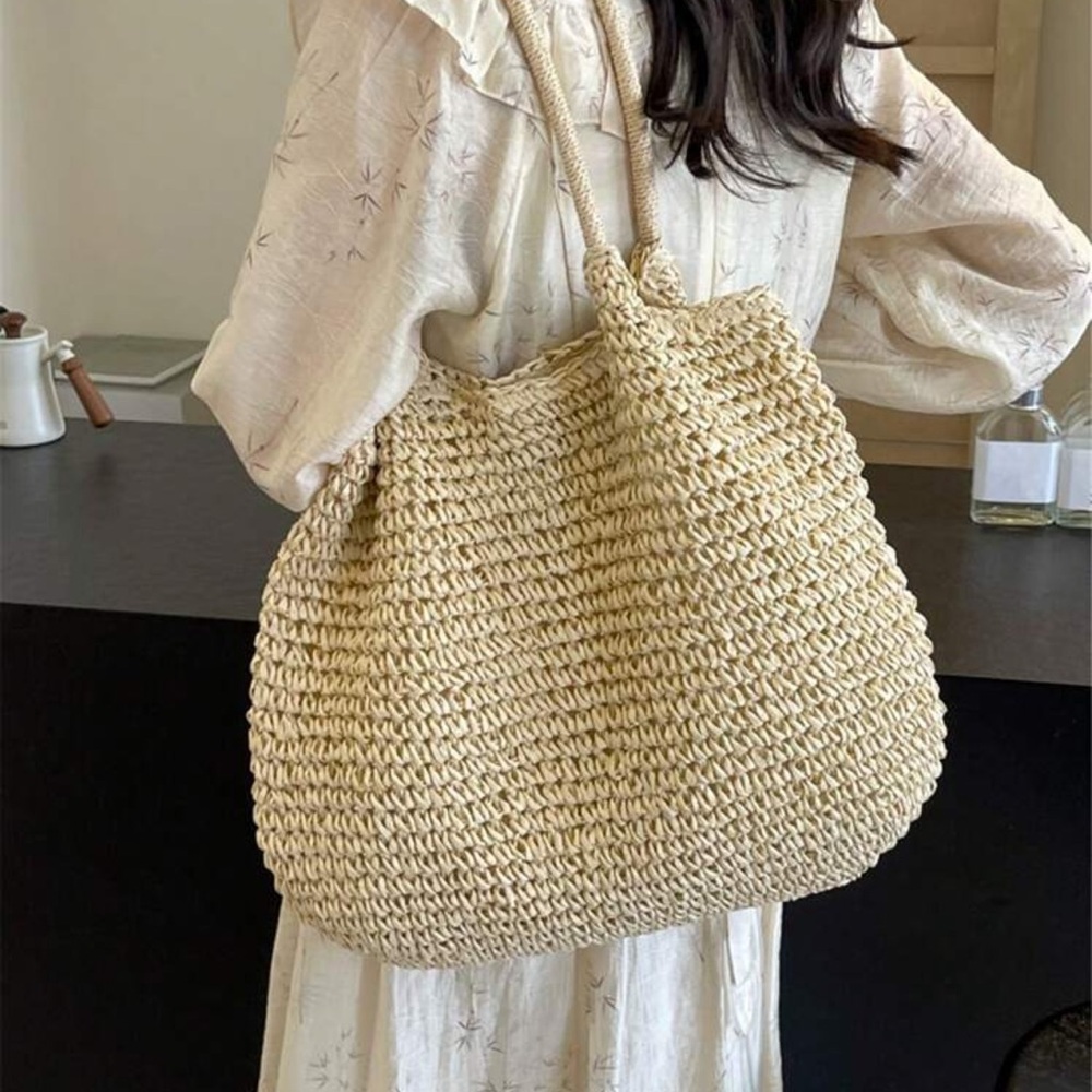 Beach Raffia Tote Bag